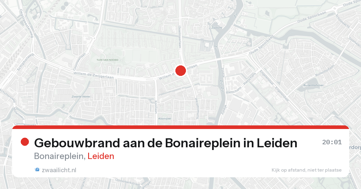 Gebouwbrand aan de Bonaireplein in Leiden — 30 apr 2026