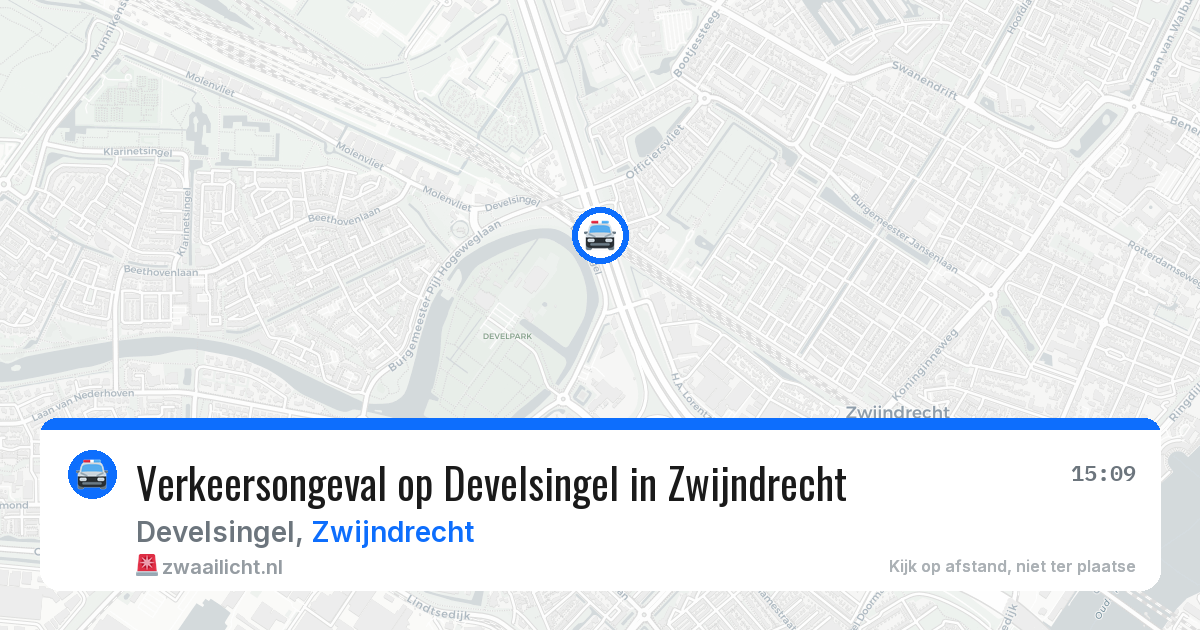 Verkeersongeval op Develsingel in Zwijndrecht — 9 feb 2026