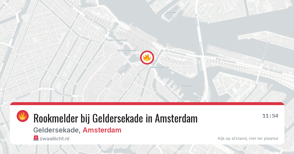 Rookmelder bij Geldersekade in Amsterdam — 14 jun 2026