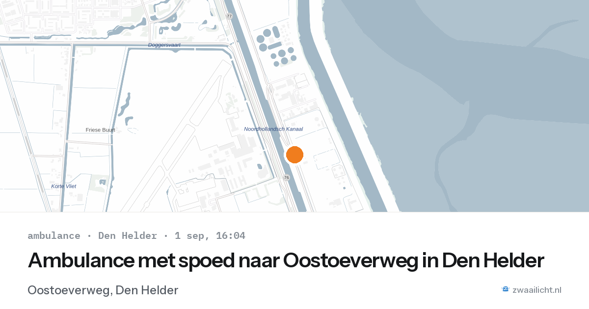 Ambulance met spoed naar Oostoeverweg in Den Helder — 1 sep 2026