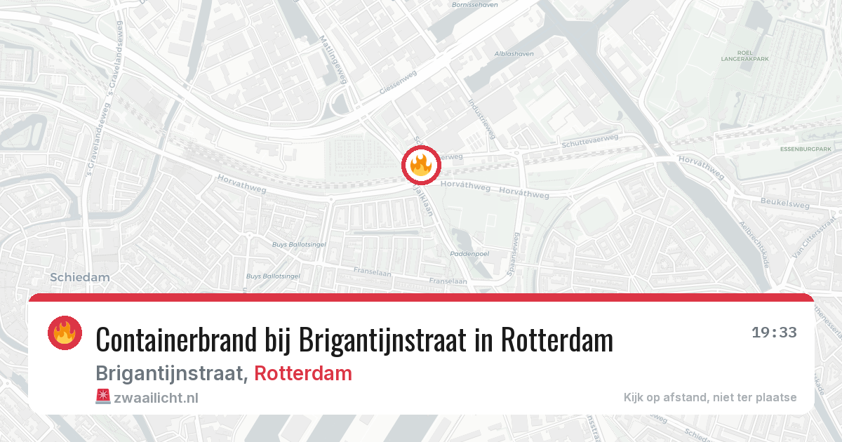 Containerbrand bij Brigantijnstraat in Rotterdam — 28 mei 2026