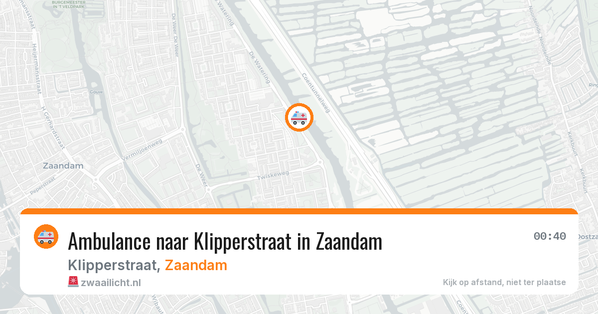 Ambulance naar Klipperstraat in Zaandam — 24 jun 2026