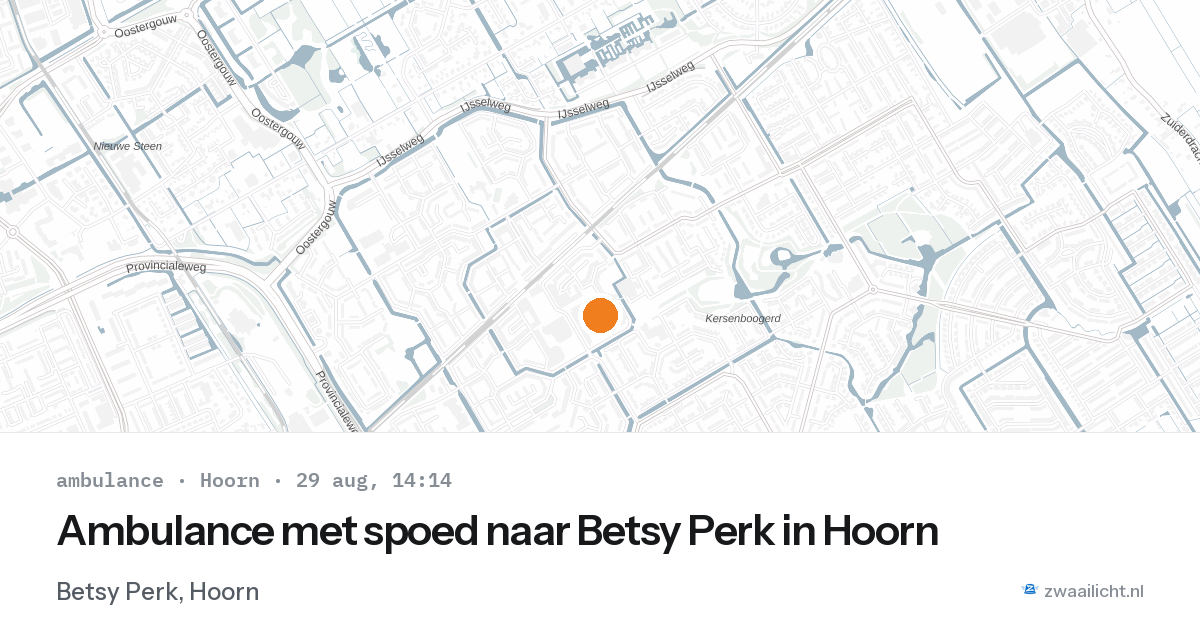 Ambulance met spoed naar Betsy Perk in Hoorn — 29 aug 2026