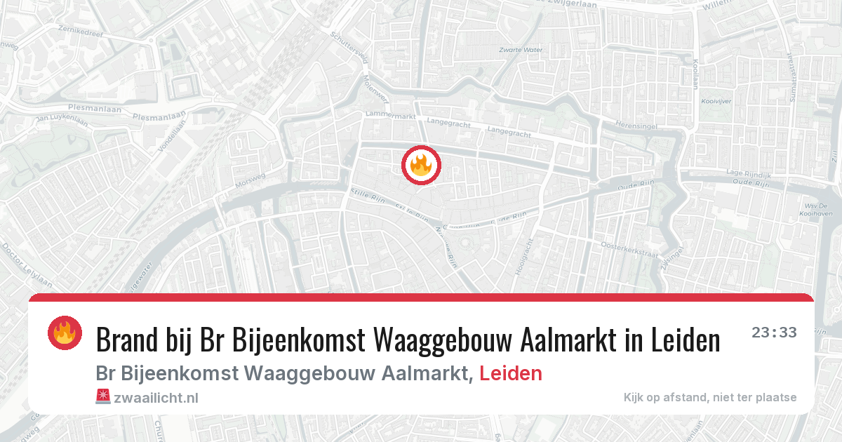 Brand bij Br Bijeenkomst Waaggebouw Aalmarkt in Leiden — 6 feb 2026