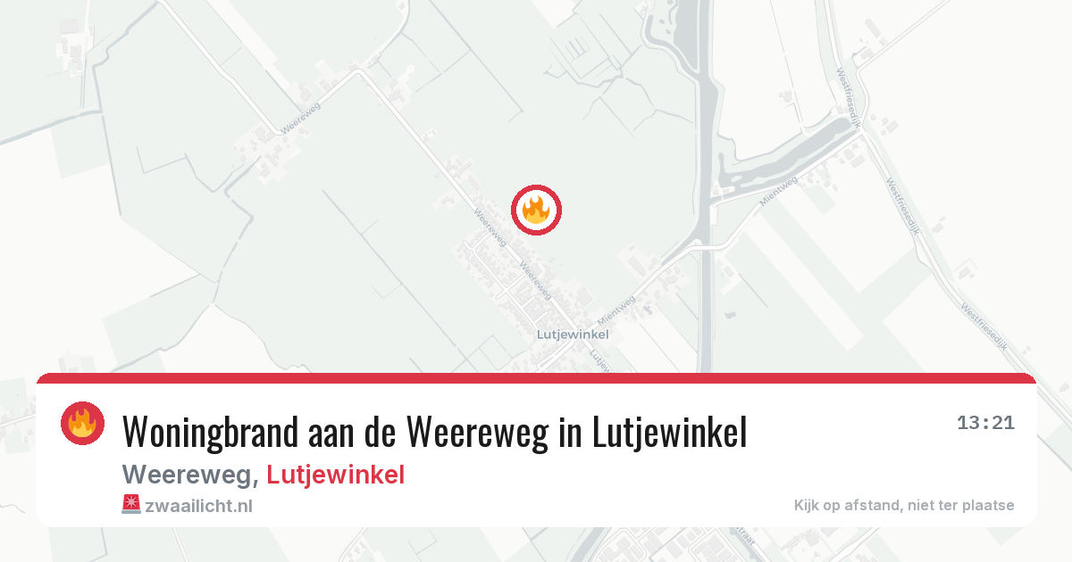 Woningbrand aan de Weereweg in Lutjewinkel — 23 mrt 2026