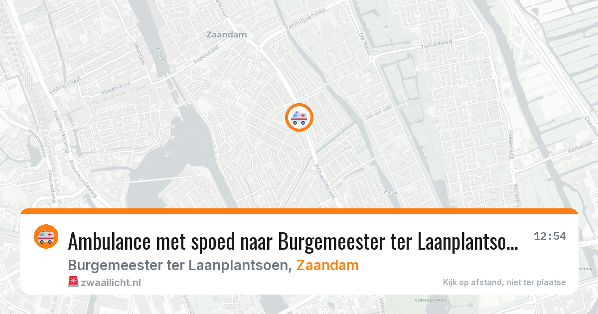 Ambulance met spoed naar Burgemeester ter Laanplantsoen in Zaandam — 7 jul 2026