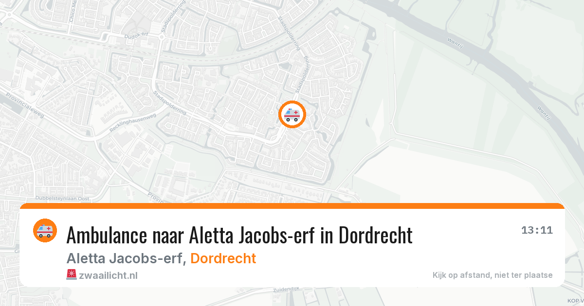 Ambulance naar Aletta Jacobs-erf in Dordrecht — 21 jul 2026