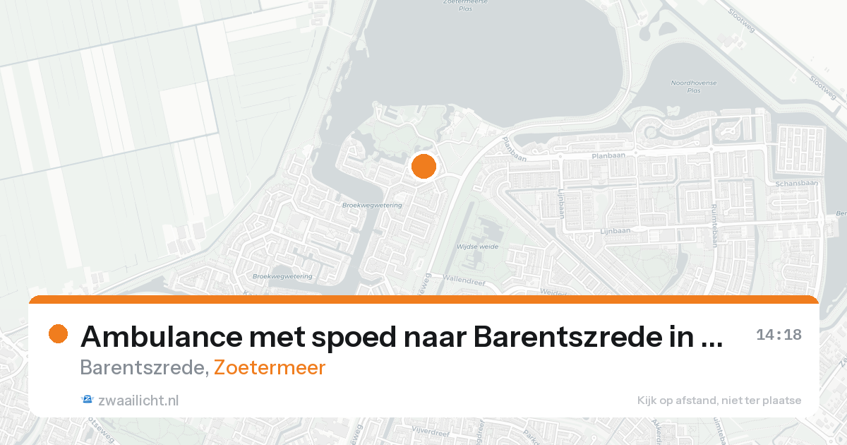Ambulance met spoed naar Barentszrede in Zoetermeer — 18 aug 2026