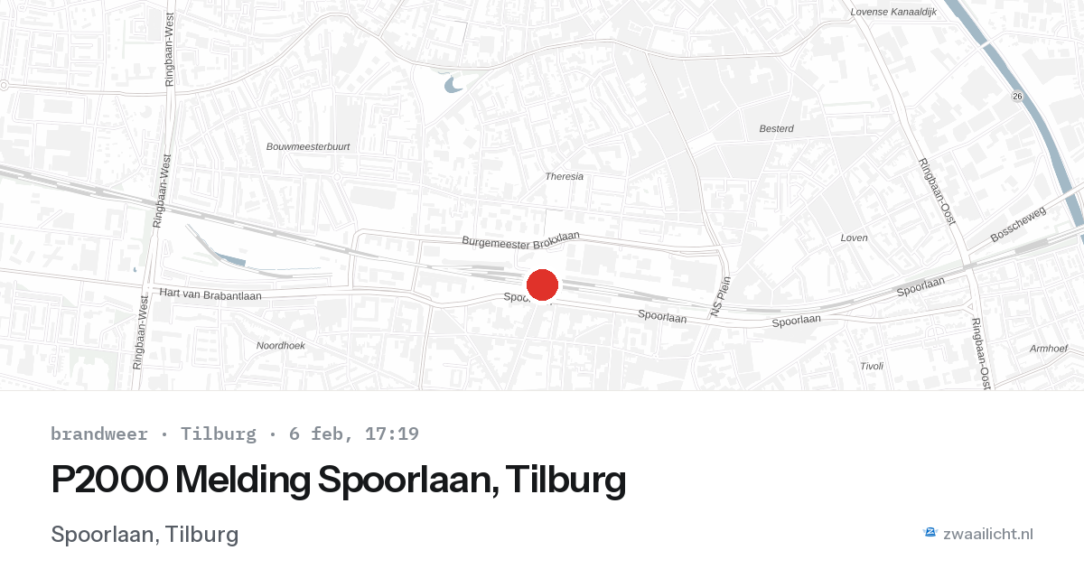 P2000 Melding Spoorlaan, Tilburg — 6 feb 2026