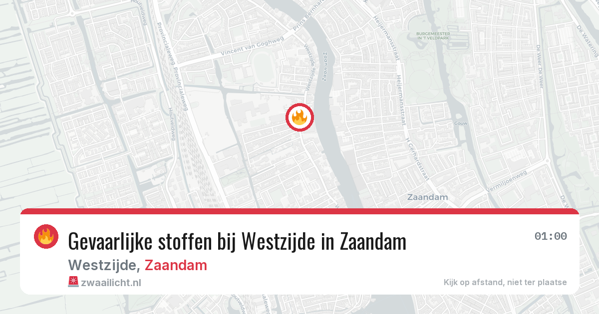 Gevaarlijke stoffen bij Westzijde in Zaandam — 18 mei 2026