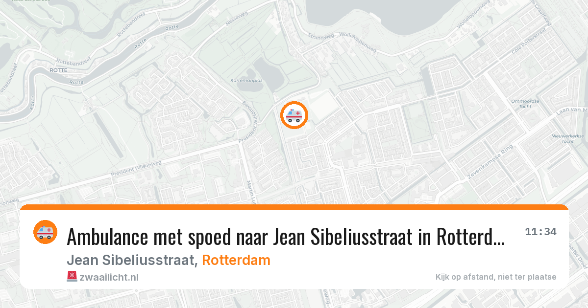 Ambulance met spoed naar Jean Sibeliusstraat in Rotterdam — 6 jul 2026