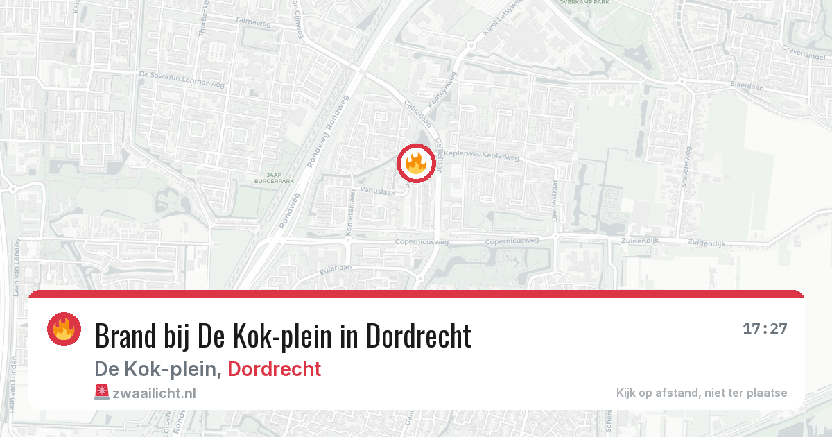 Brand bij De Kok-plein in Dordrecht — 23 jun 2026