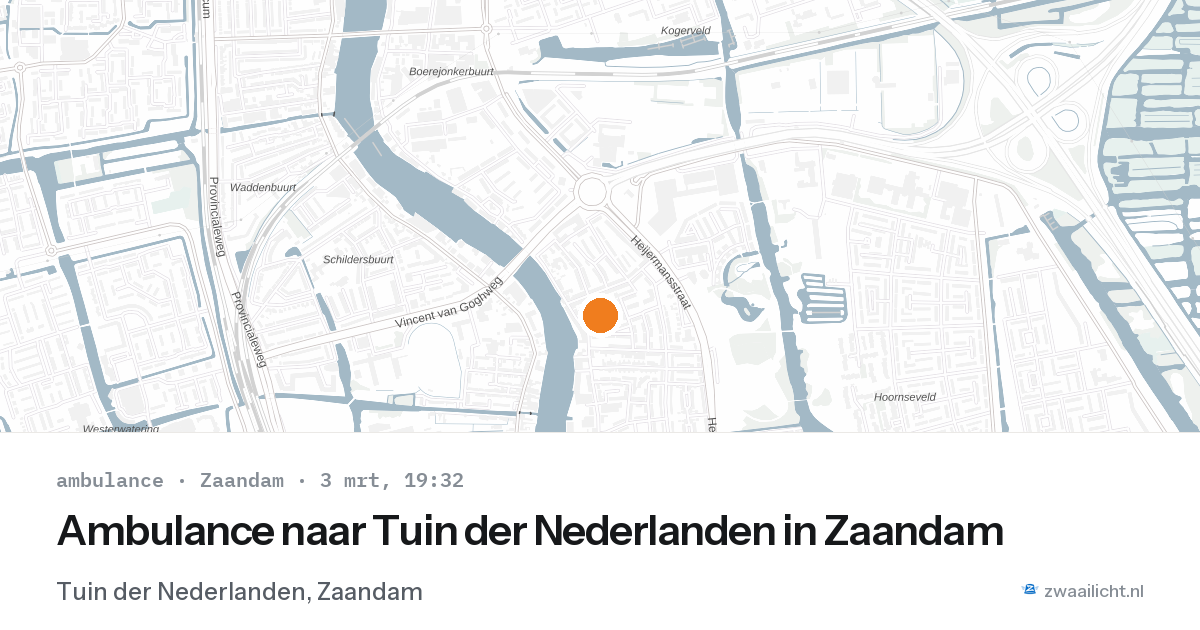 Ambulance naar Tuin der Nederlanden in Zaandam — 3 mrt 2026