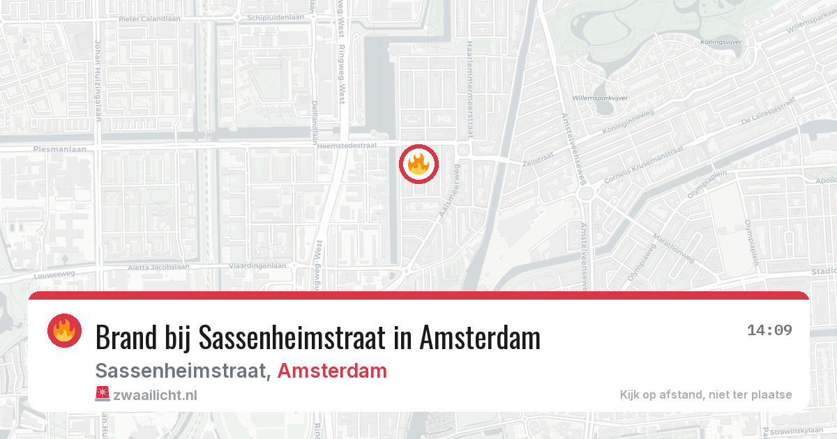 Brand bij Sassenheimstraat in Amsterdam — 15 jul 2026
