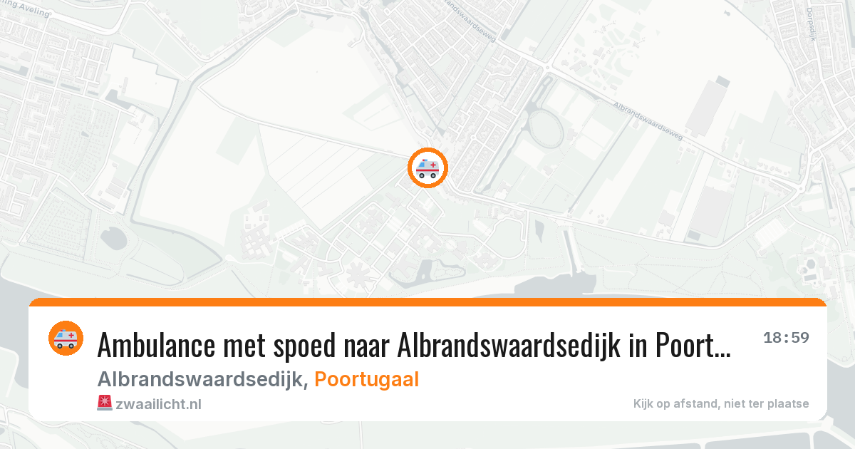 Ambulance met spoed naar Albrandswaardsedijk in Poortugaal — 5 mei 2026