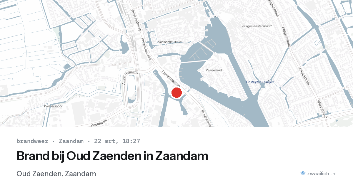 Brand bij Oud Zaenden in Zaandam — 22 mrt 2026