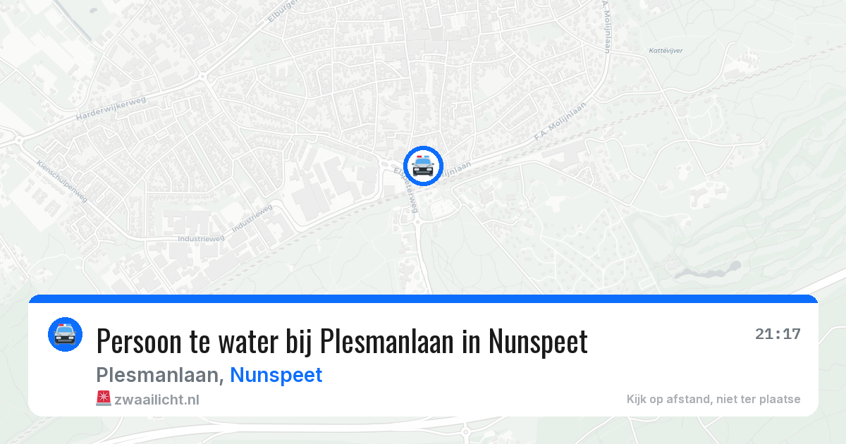 Persoon te water bij Plesmanlaan in Nunspeet — 27 jun 2026