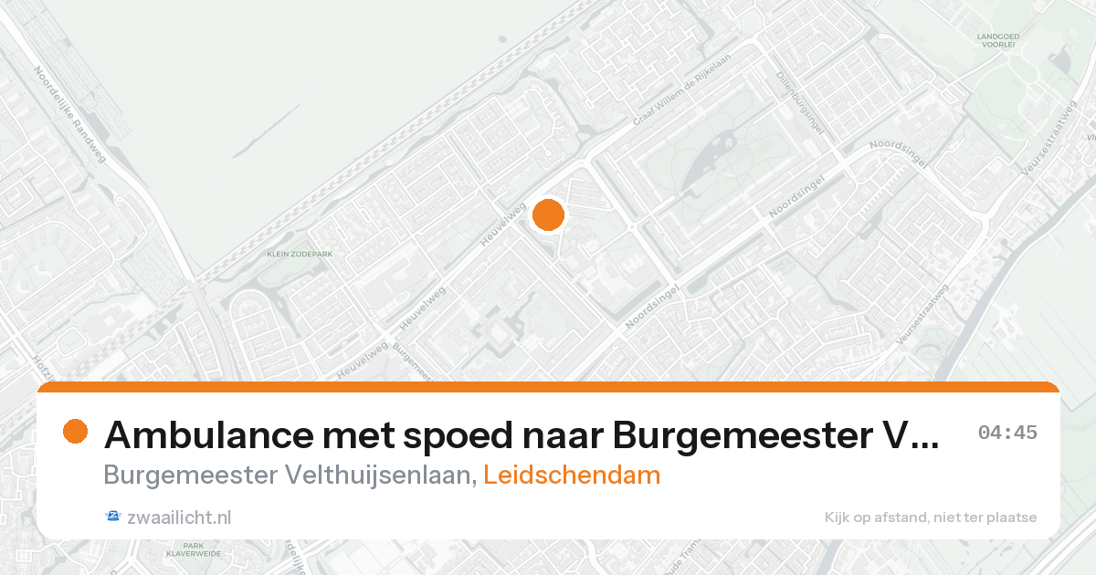 Ambulance met spoed naar Burgemeester Velthuijsenlaan in Leidschendam — 15 aug 2026