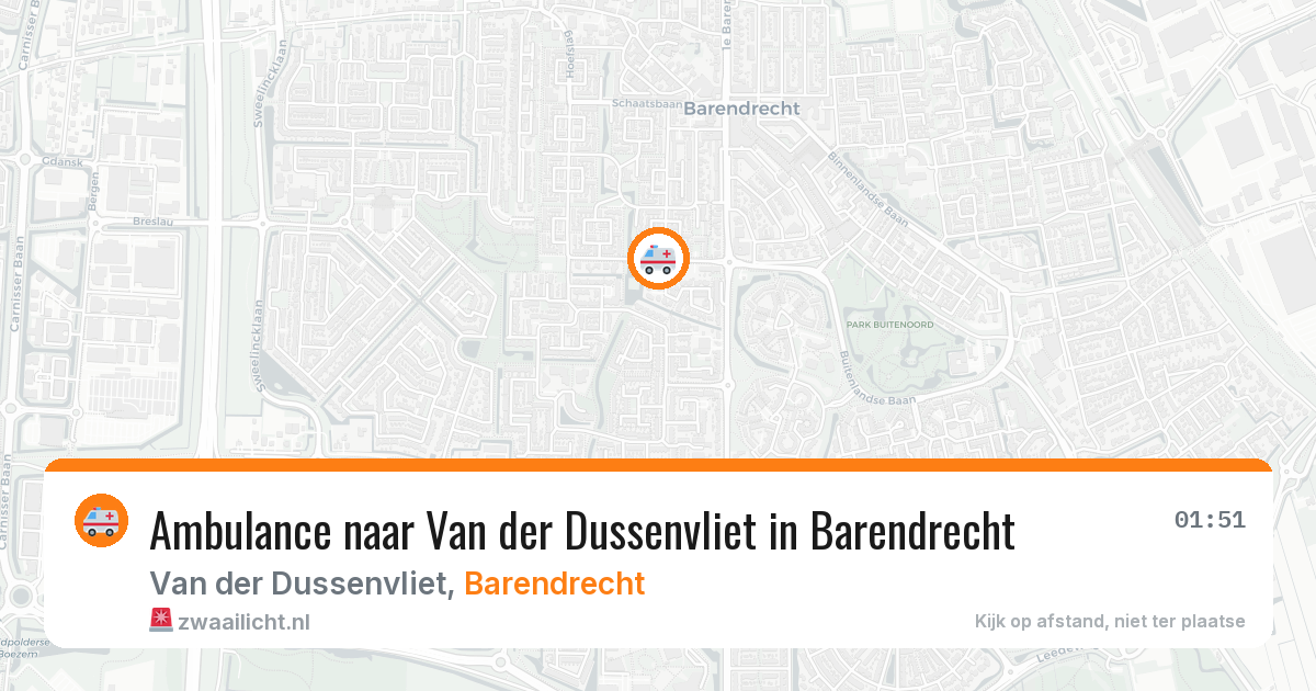 Ambulance naar Van der Dussenvliet in Barendrecht — 26 jun 2026