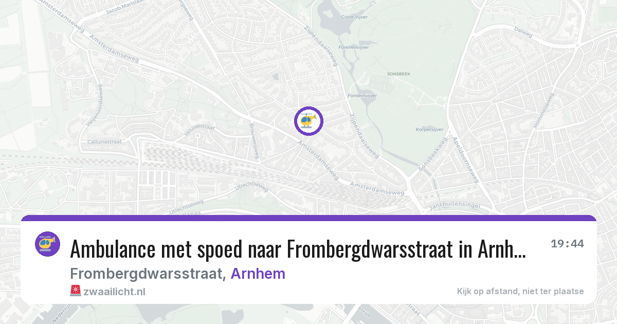 Ambulance met spoed naar Frombergdwarsstraat in Arnhem — 10 jul 2026