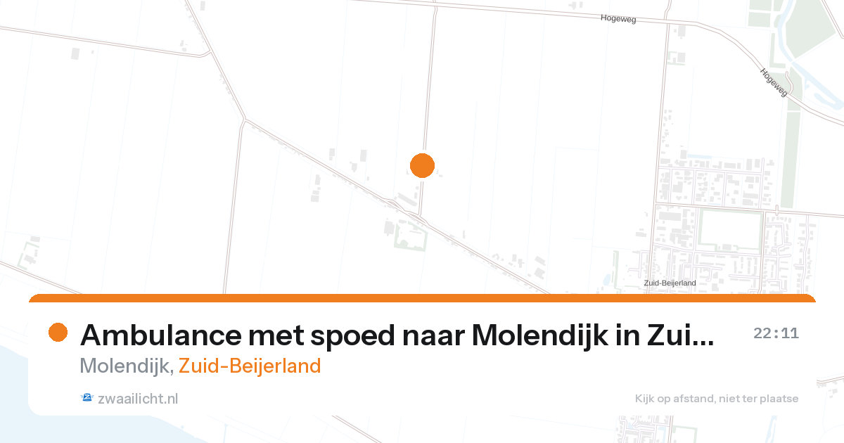 Ambulance met spoed naar Molendijk in Zuid-Beijerland — 28 aug 2026