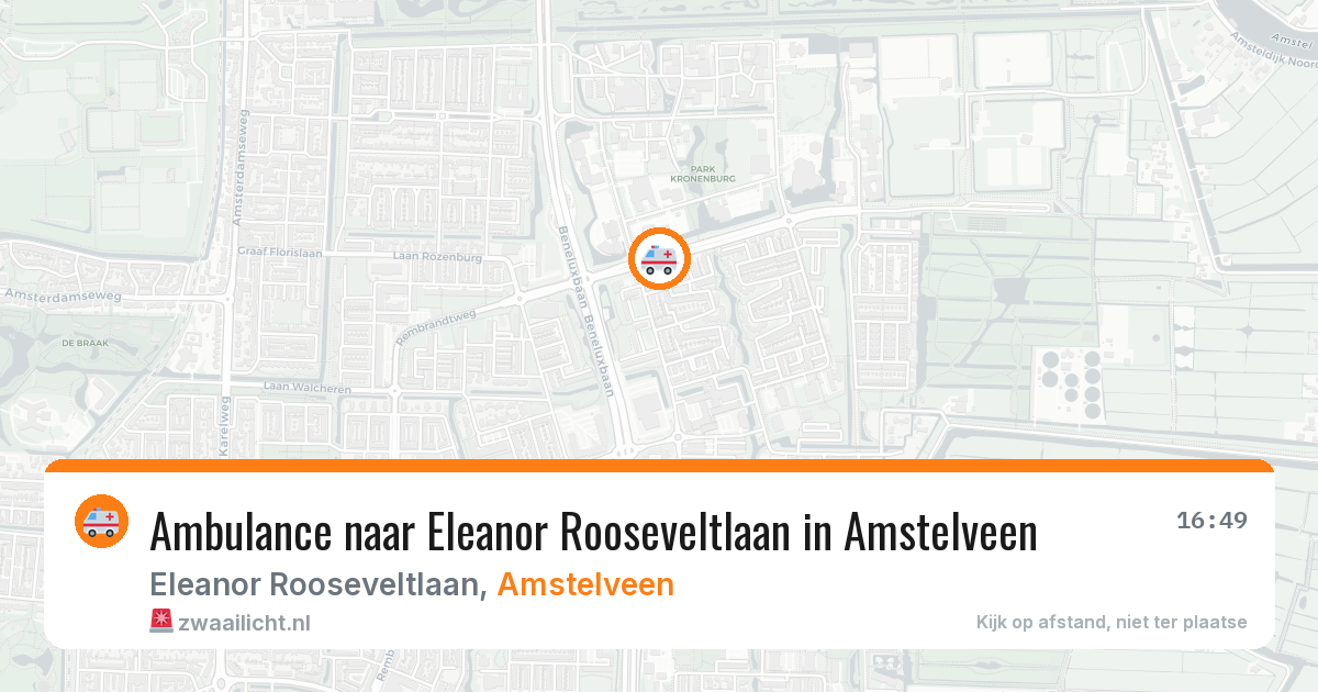 Ambulance naar Eleanor Rooseveltlaan in Amstelveen — 20 mei 2026