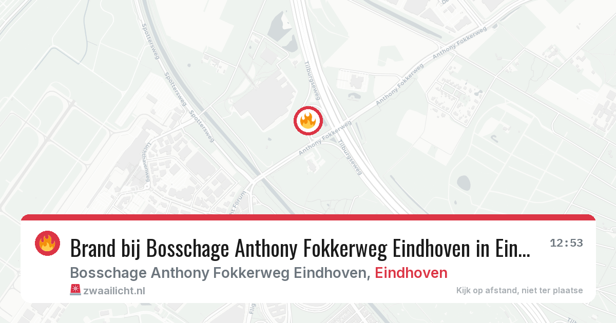 Brand bij Bosschage Anthony Fokkerweg Eindhoven in Eindhoven — 29 jul 2026