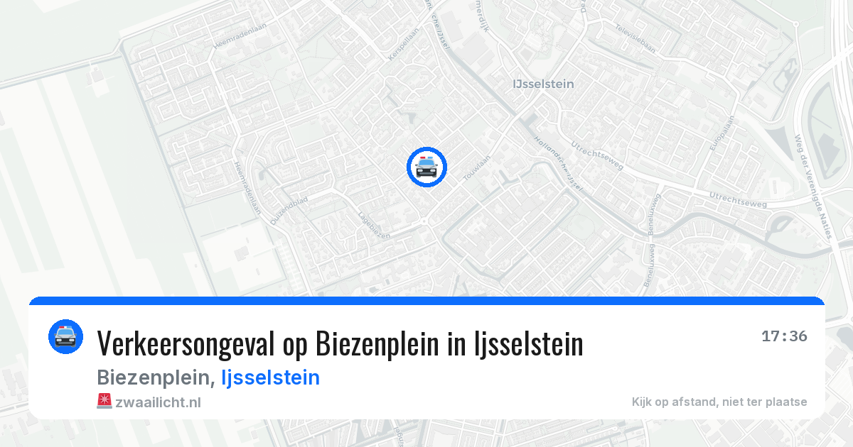 Verkeersongeval op Biezenplein in Ijsselstein — 17 jul 2026