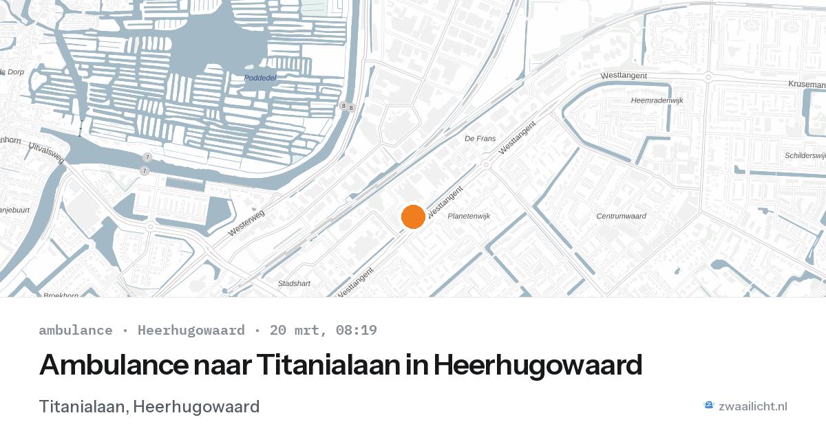 Ambulance naar Titanialaan in Heerhugowaard — 20 mrt 2026