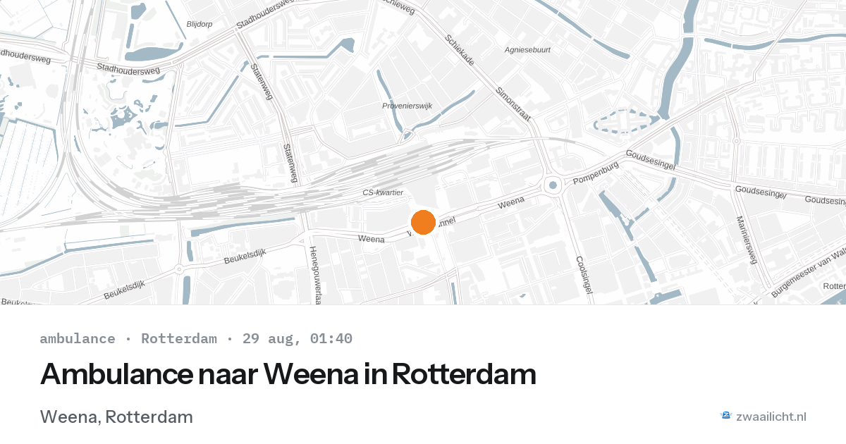 Ambulance naar Weena in Rotterdam — 28 aug 2026