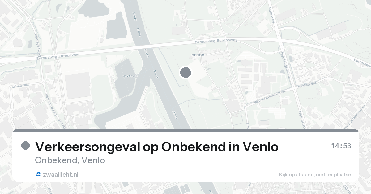 Verkeersongeval op Onbekend in Venlo — 25 aug 2026