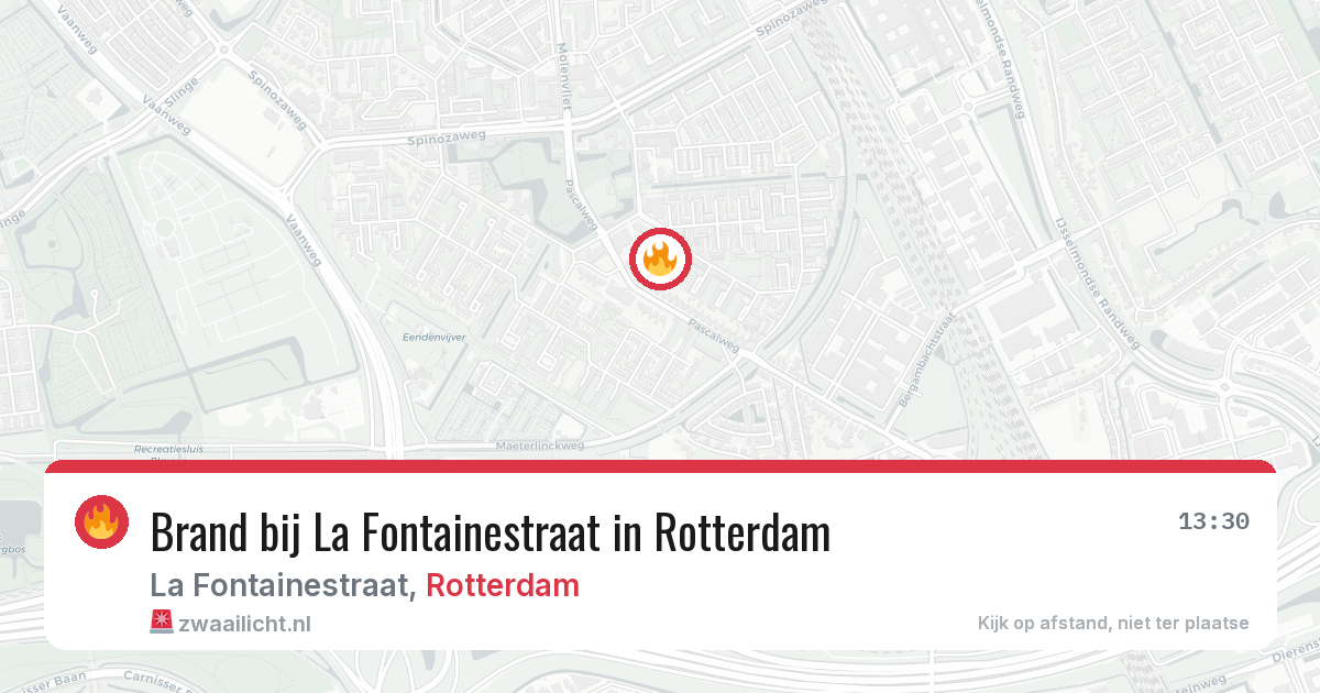 Brand bij La Fontainestraat in Rotterdam — 28 jun 2026