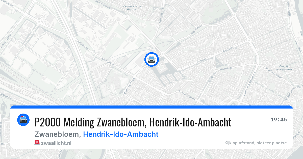 P2000 Melding Zwanebloem, Hendrik-Ido-Ambacht — 11 mei 2026