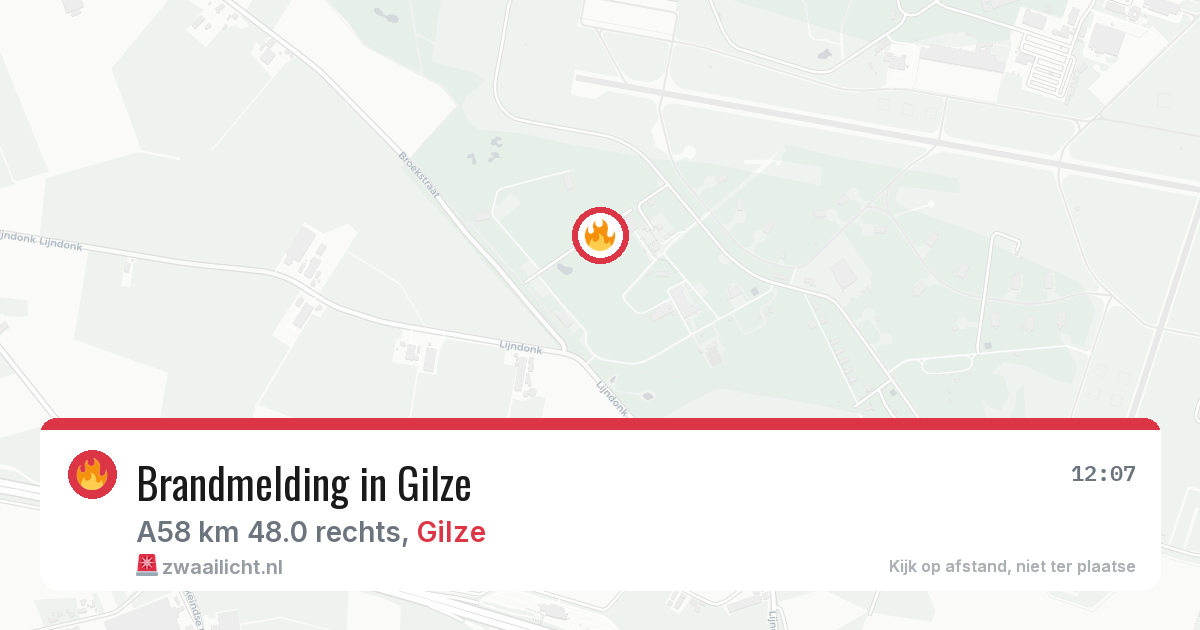 Brandmelding in Gilze — 6 aug 2026