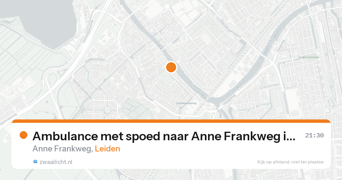 Ambulance met spoed naar Anne Frankweg in Leiden — 16 aug 2026