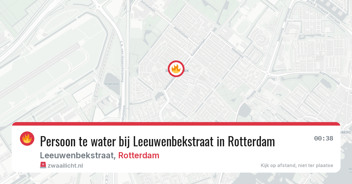 Persoon te water bij Leeuwenbekstraat in Rotterdam — 6 jul 2026