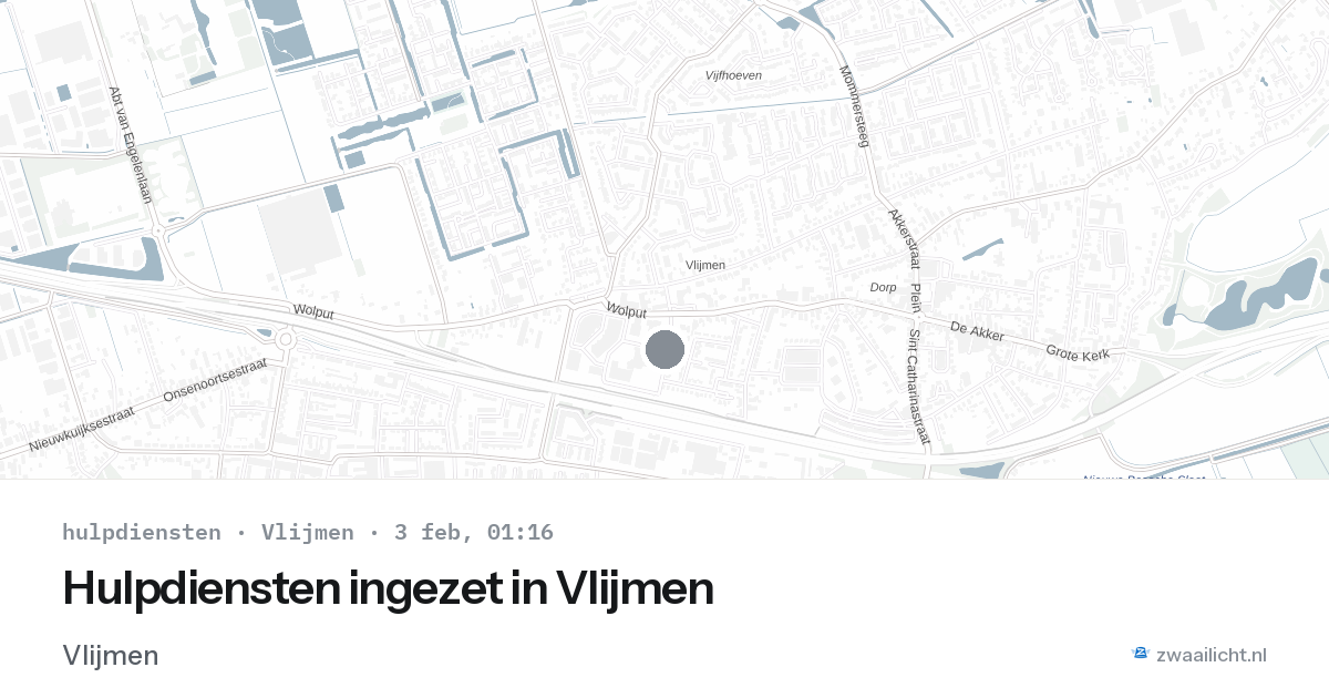 Hulpdiensten ingezet in Vlijmen — 3 feb 2026 | 🚨 Zwaailicht.nl
