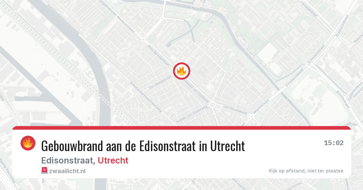 Gebouwbrand aan de Edisonstraat in Utrecht — 6 mei 2026