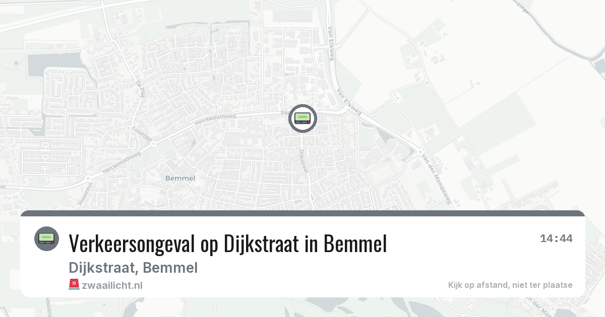 Verkeersongeval op Dijkstraat in Bemmel — 7 jul 2026