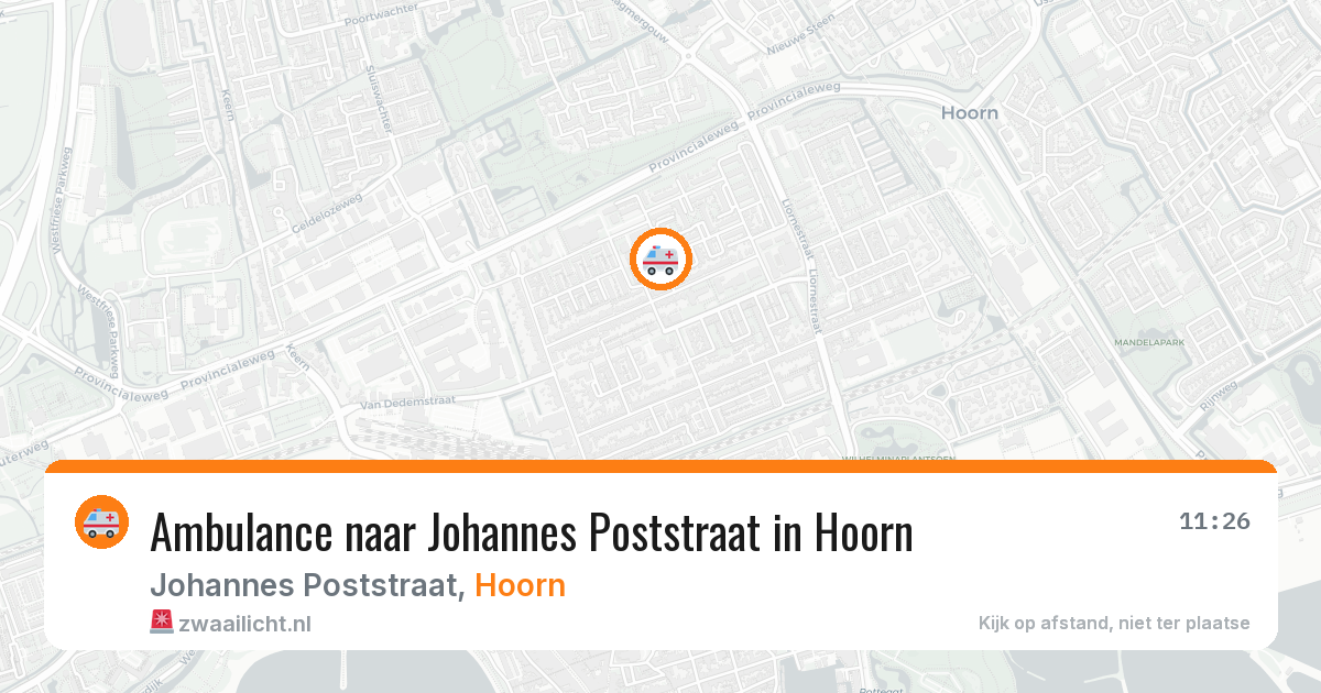 Ambulance naar Johannes Poststraat in Hoorn — 20 jul 2026