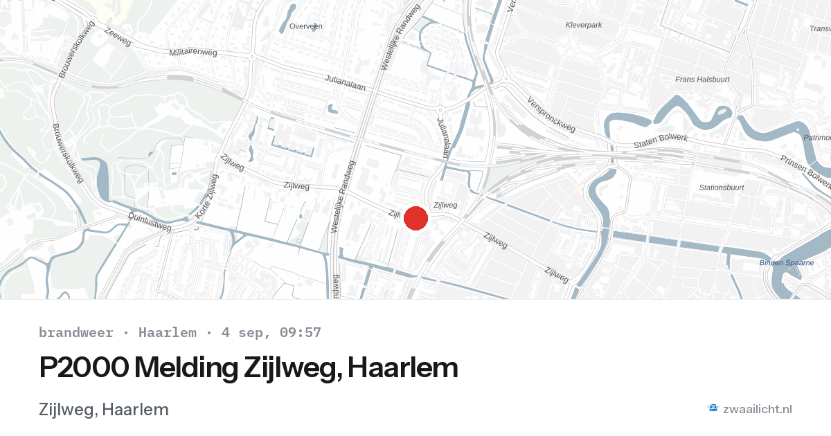 P2000 Melding Zijlweg, Haarlem — 4 sep 2026