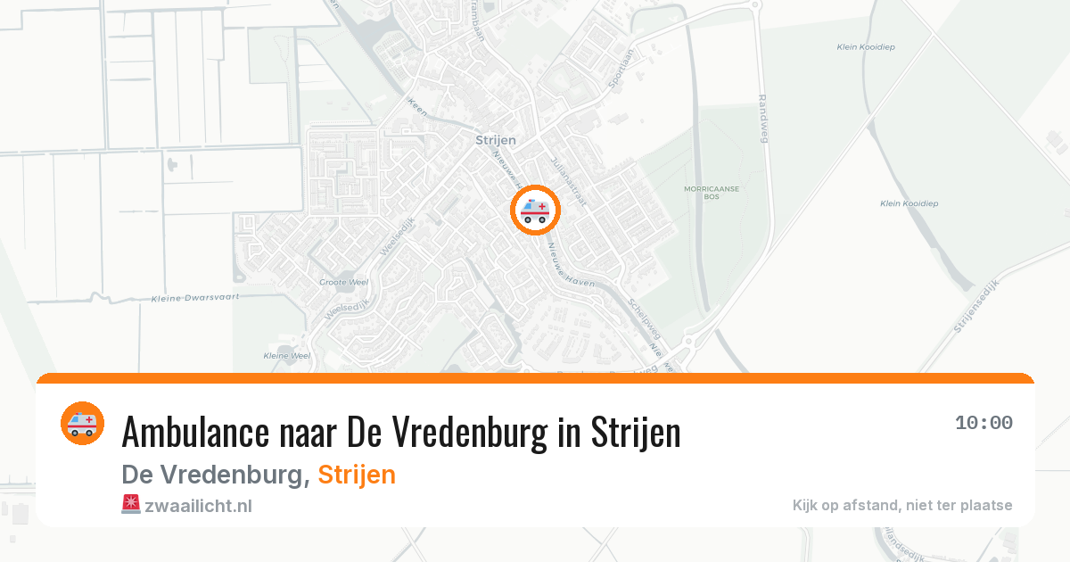 Ambulance naar De Vredenburg in Strijen — 20 mrt 2026