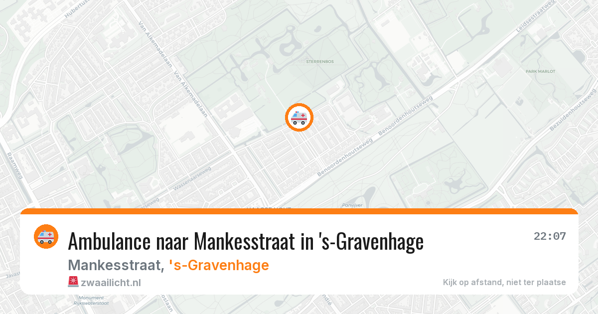 Ambulance naar Mankesstraat in 's-Gravenhage — 9 aug 2026