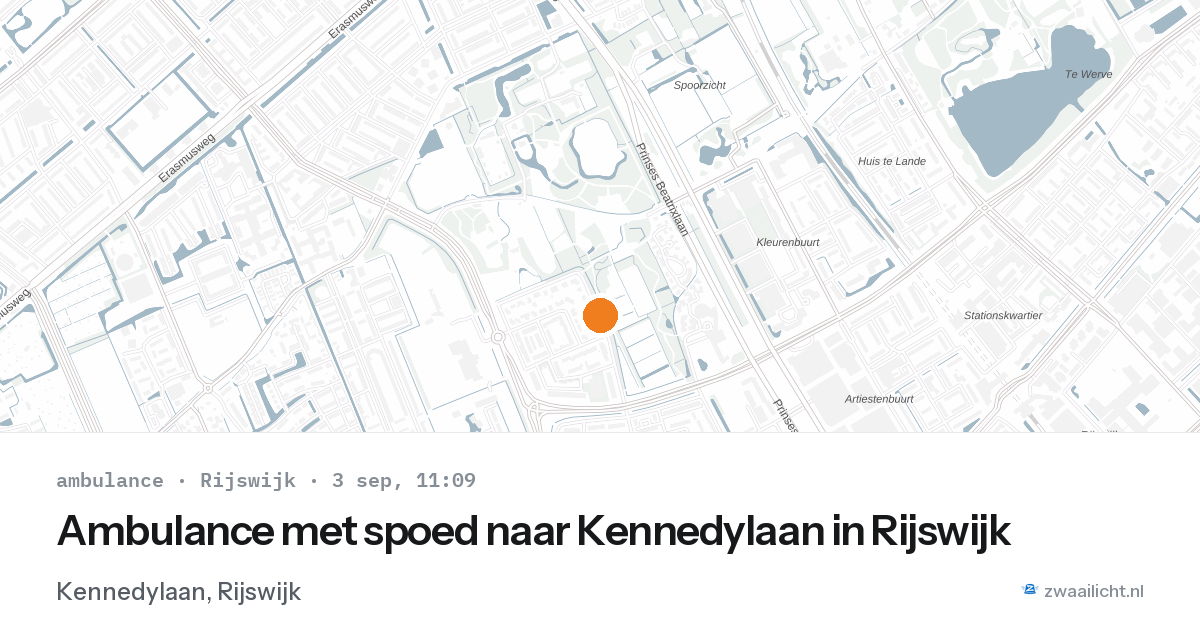 Ambulance met spoed naar Kennedylaan in Rijswijk — 3 sep 2026