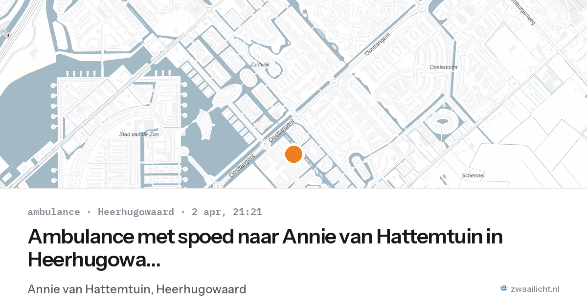Ambulance met spoed naar Annie van Hattemtuin in Heerhugowaard — 2 apr 2026