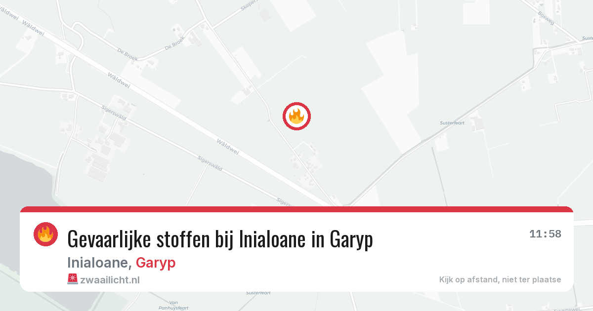 Gevaarlijke stoffen bij Inialoane in Garyp — 24 mrt 2026