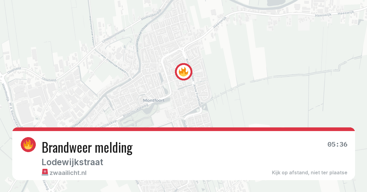 Brandweer melding — 20 jun 2026