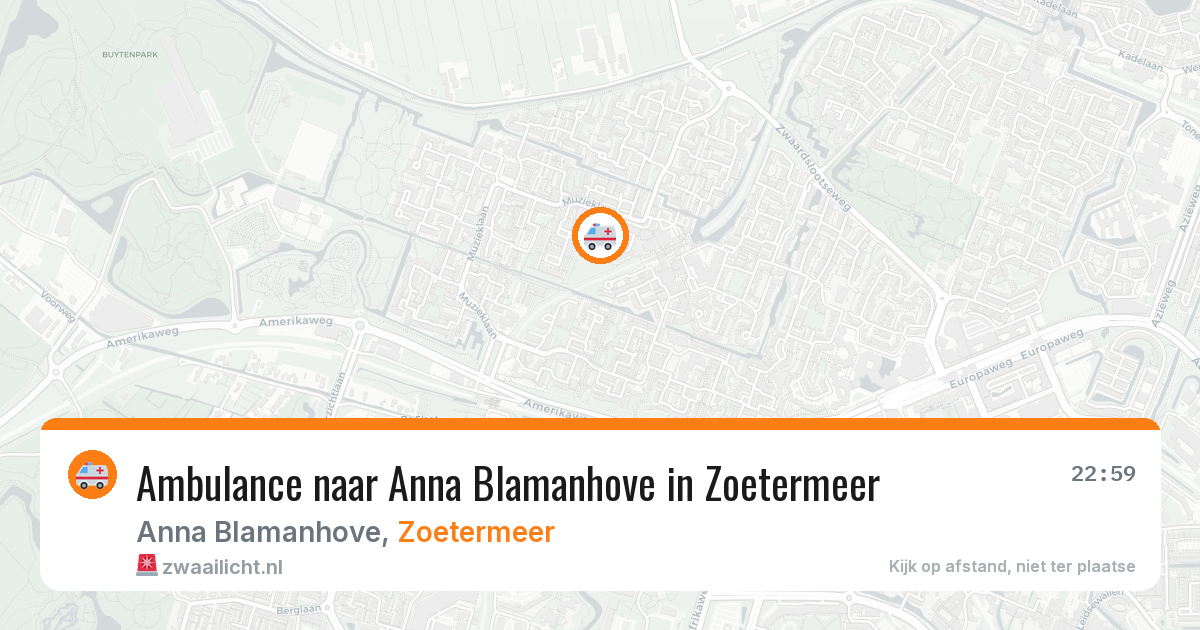 Ambulance naar Anna Blamanhove in Zoetermeer — 29 jun 2026