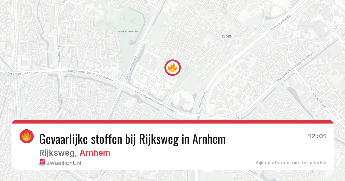 Gevaarlijke stoffen bij Rijksweg in Arnhem — 19 mei 2026