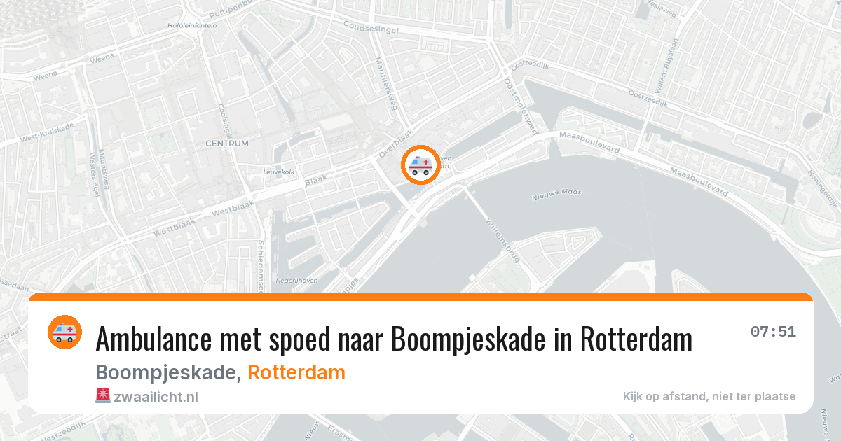 Ambulance met spoed naar Boompjeskade in Rotterdam — 17 jun 2026
